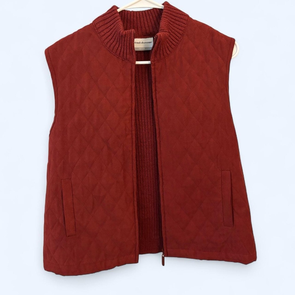 Alfred Dunner Rust Quilted Vest